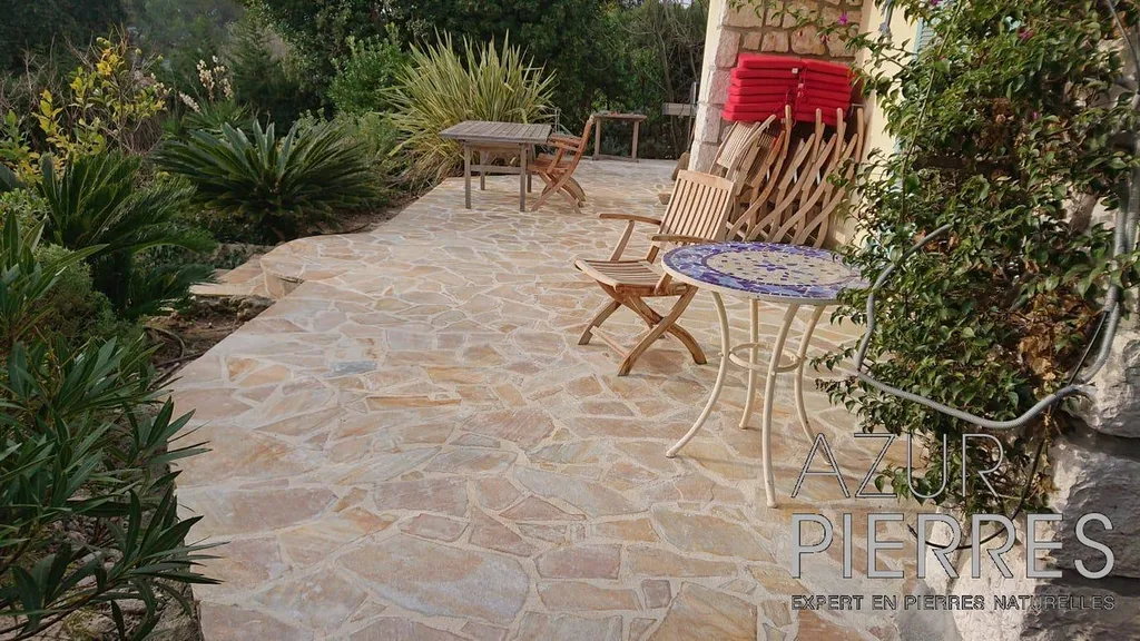 terasse en pierre quartz 