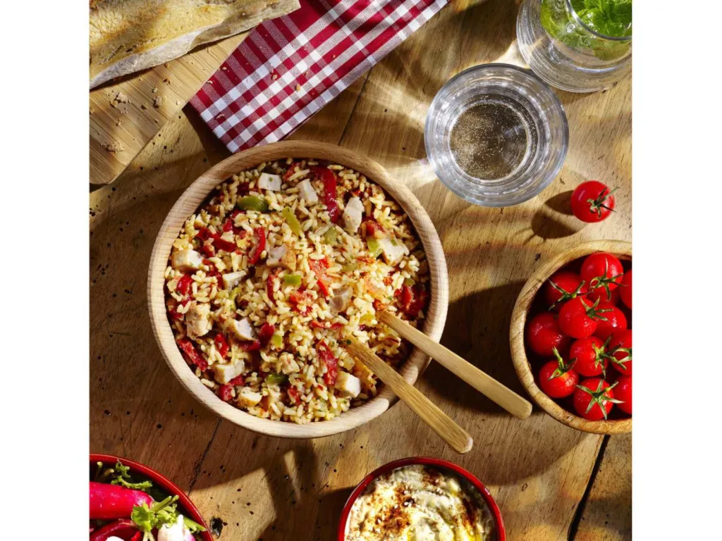  photographe culinaire lyon mise en situation recette riz à la basquaise format carré ratio 1:1