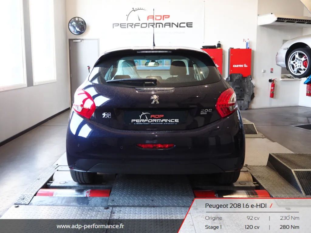 Reprogrammation moteur Nimes - Peugeot 208 1.6 e-HDI 92 - ADP Performance