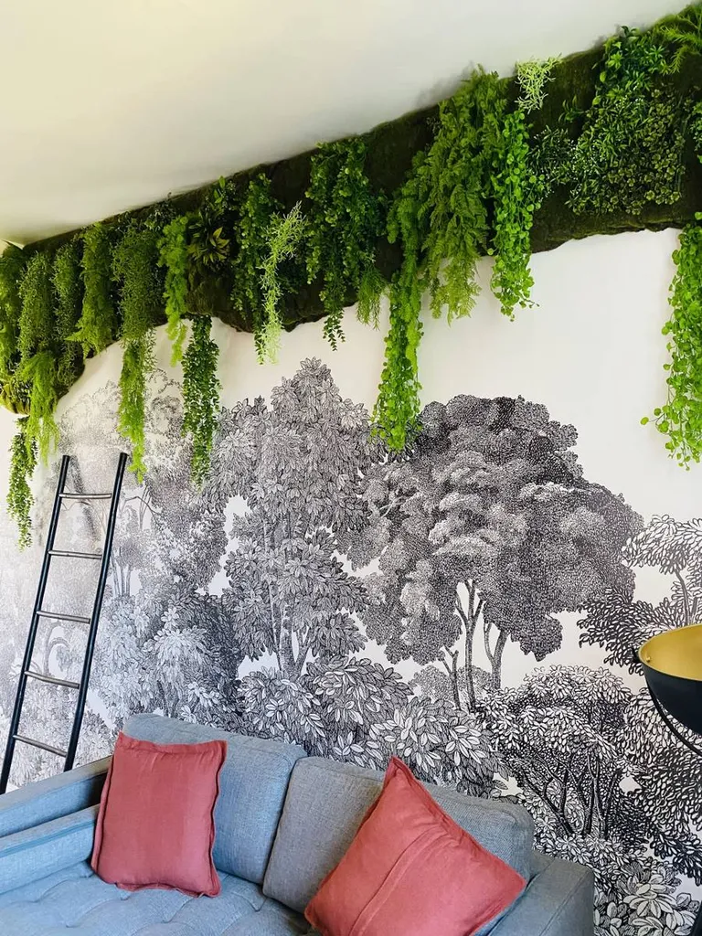 fresque végétal  dans un hôtel particulier