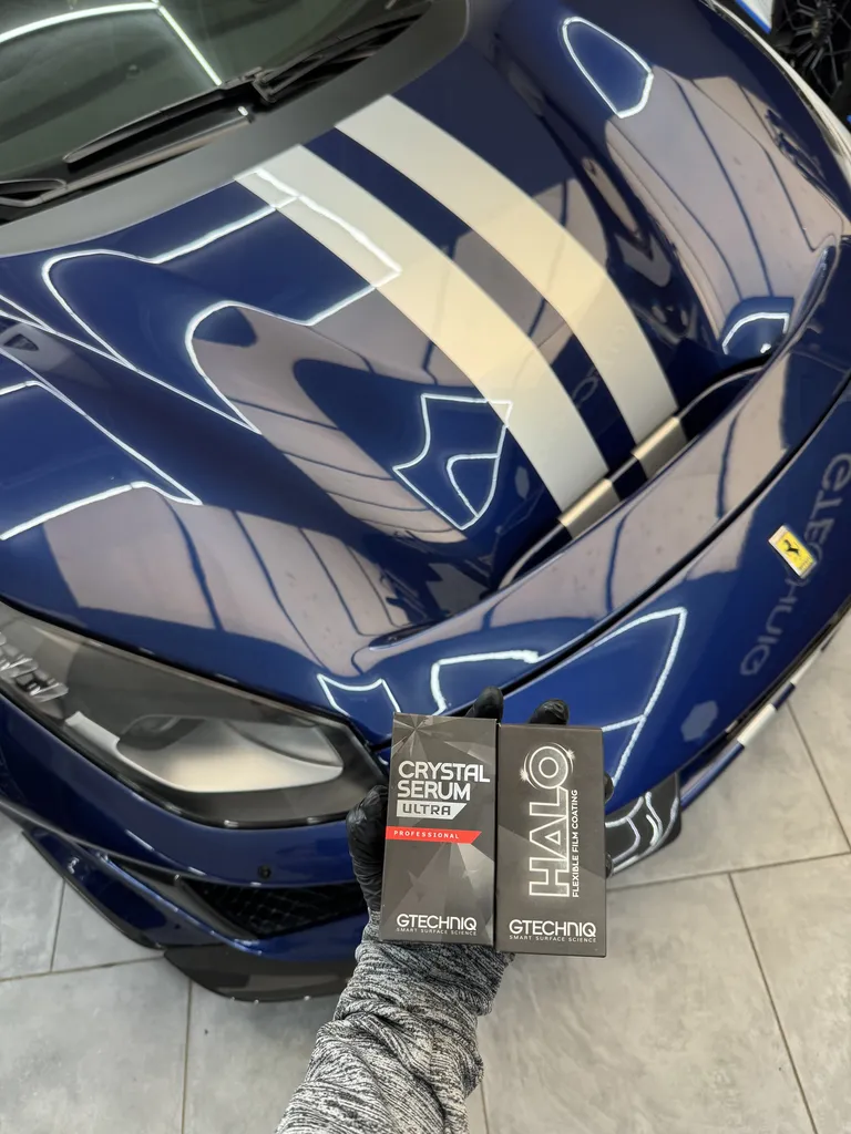 Ferrari 488 Pista Bleue Tour de France – Protection XPEL Ultimate Fusion & Céramique Gtechniq Crystal Serum Ultra à Menton Cote D'azur