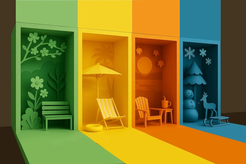Décors événementiels Printemps été automne hiver Insta boxes 4 saisons by Pictiz
