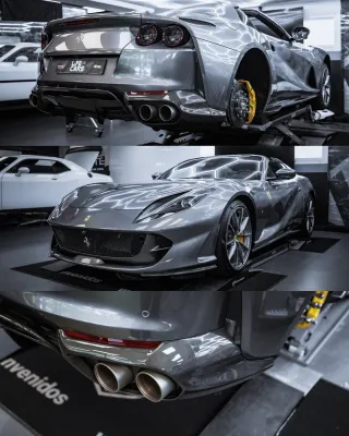 PPF XPEL et détails carbonne sur Ferrari 812 GTS près d'Andorre