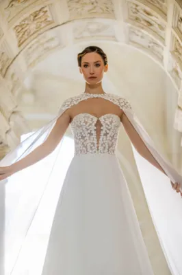 robe de mariée fluide corset et mousseline