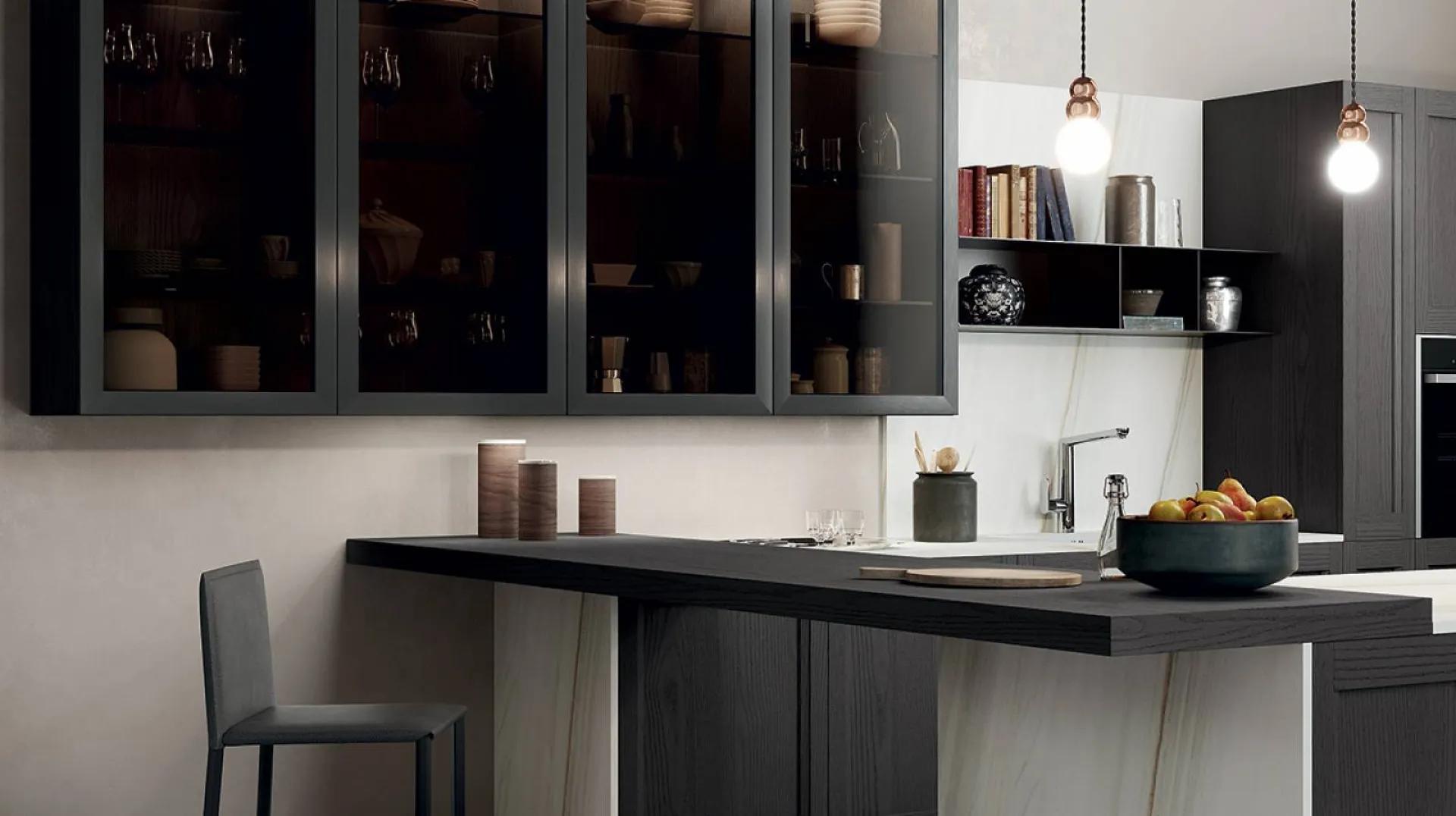 Modèle de cuisine italienne de prestige contemporaine bois à Bandol dans le Var