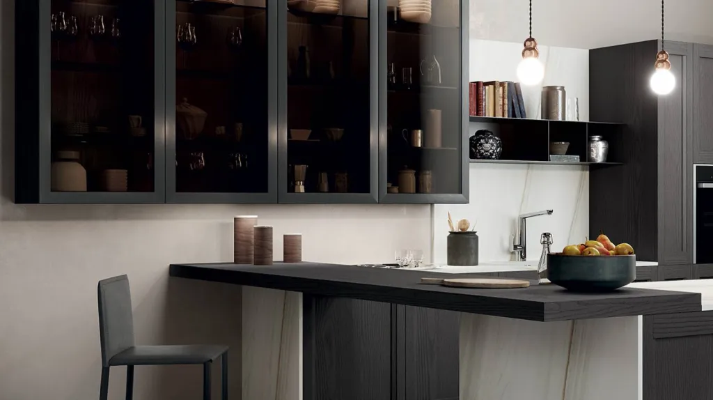 Modèle de cuisine italienne de prestige contemporaine bois à Bandol dans le Var