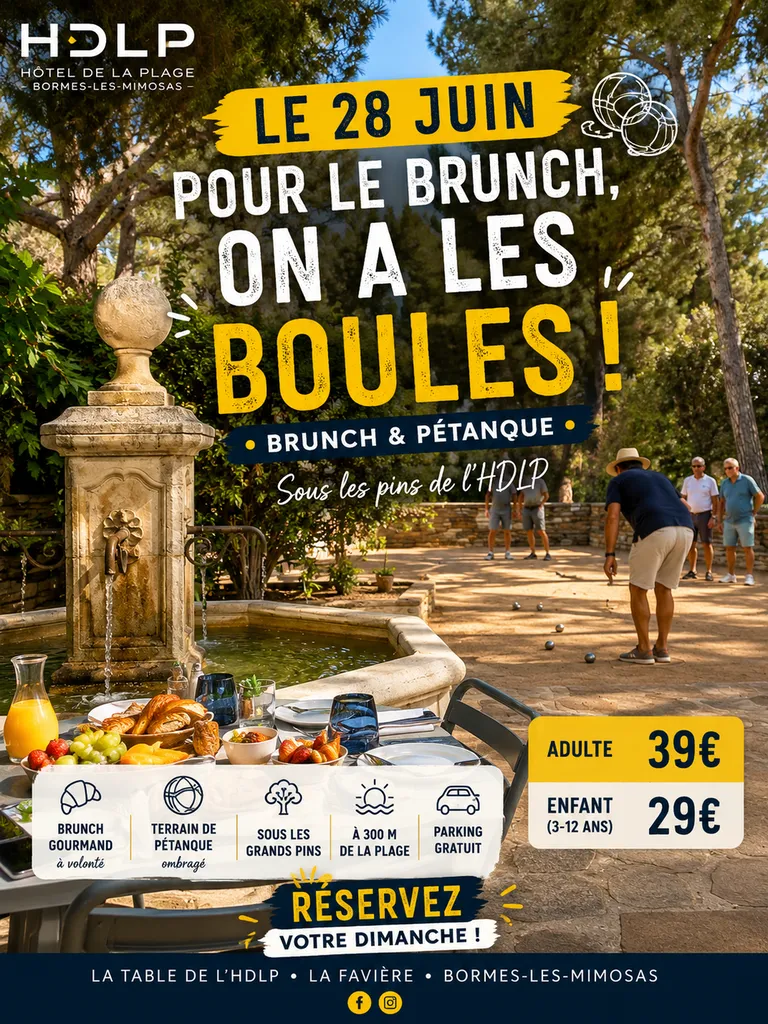 Dimanche 28 juin brunch et pétanque sous les pins de l'HDLP