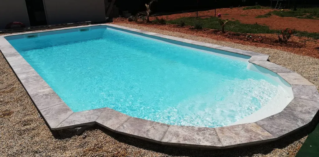MARGELLE PISCINE TRAVERTIN SILVER 1er CHOIX 