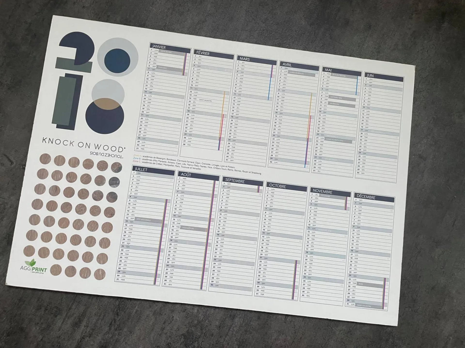 Impression de calendrier ou d'agenda