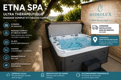 Livraison et installation d'un spa thérapeutique 5 places et 4 pompes de massage à Saint victor des oules dans le gard