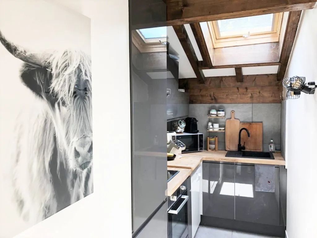 Appartement T3 à Megeve avec cuisine séparée équipée 