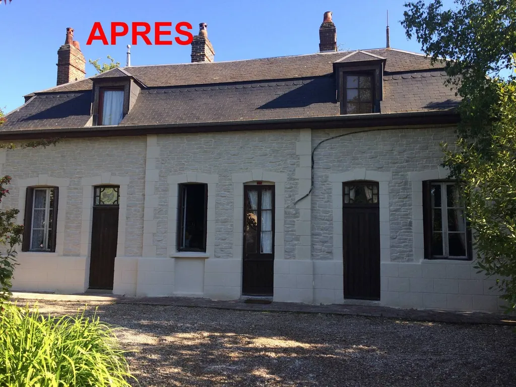 Façade à la chaux en aspect pierres proche de Bosc roger en roumois 27