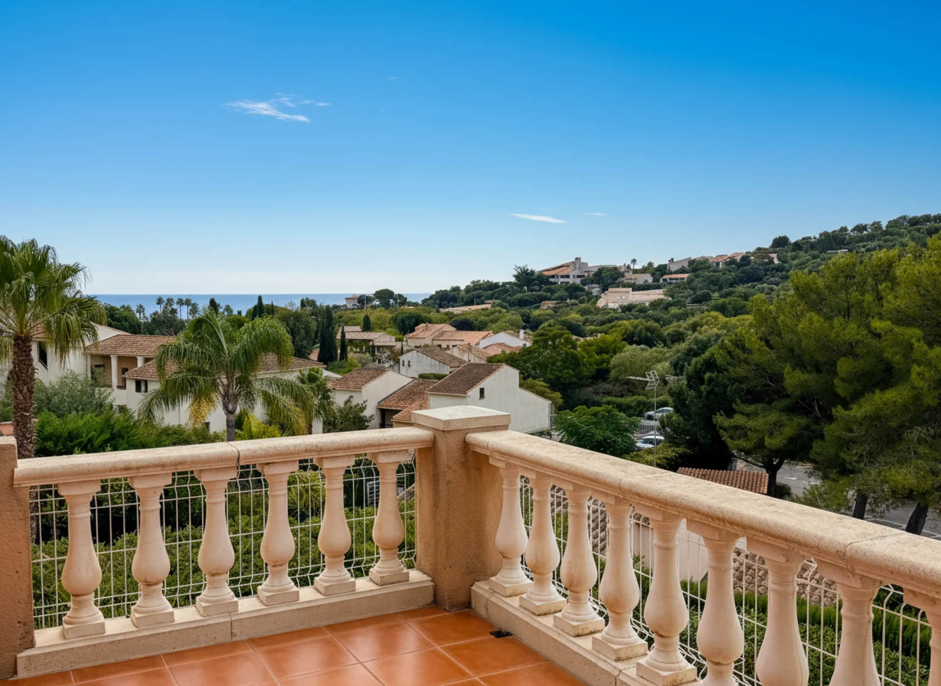 La vue panoramique à partir de la terrasse du niveau supérieur 