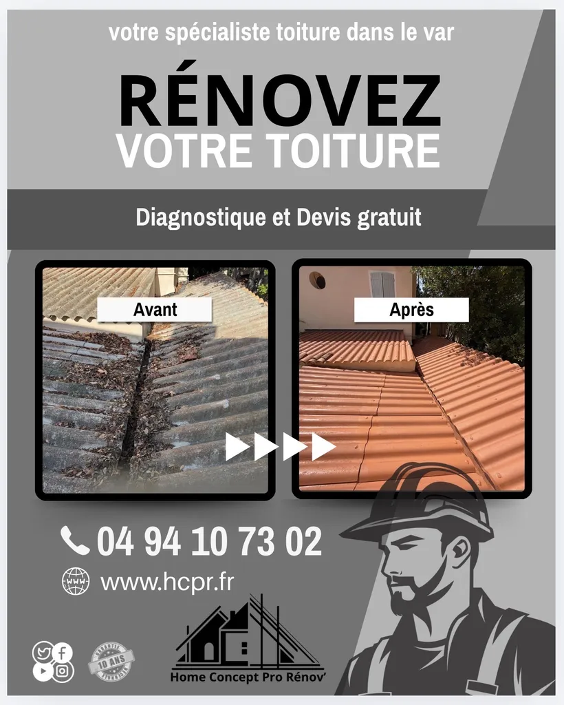 Entreprise de rénovation de toiture à La Seyne-sur-Mer : charpente, façade, isolation, ventilation avec garantie décennale chez Home Concept Pro Rénov'
