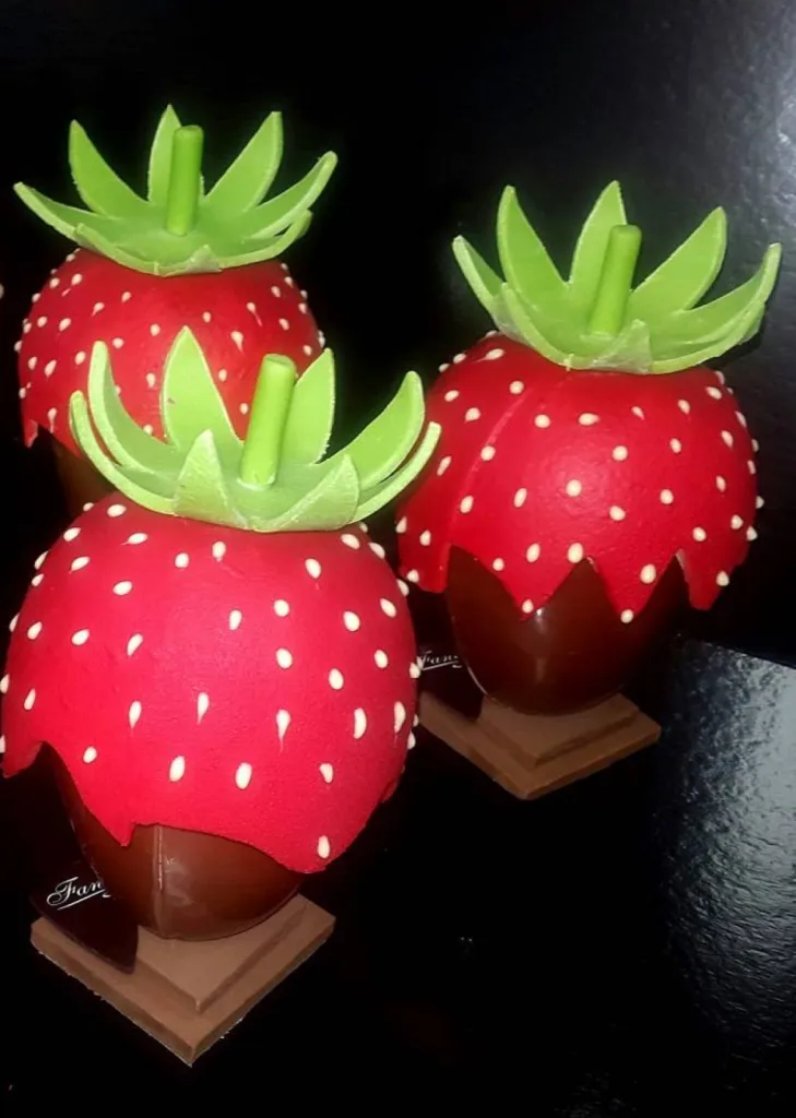 Fraises en chocolat Valrhona