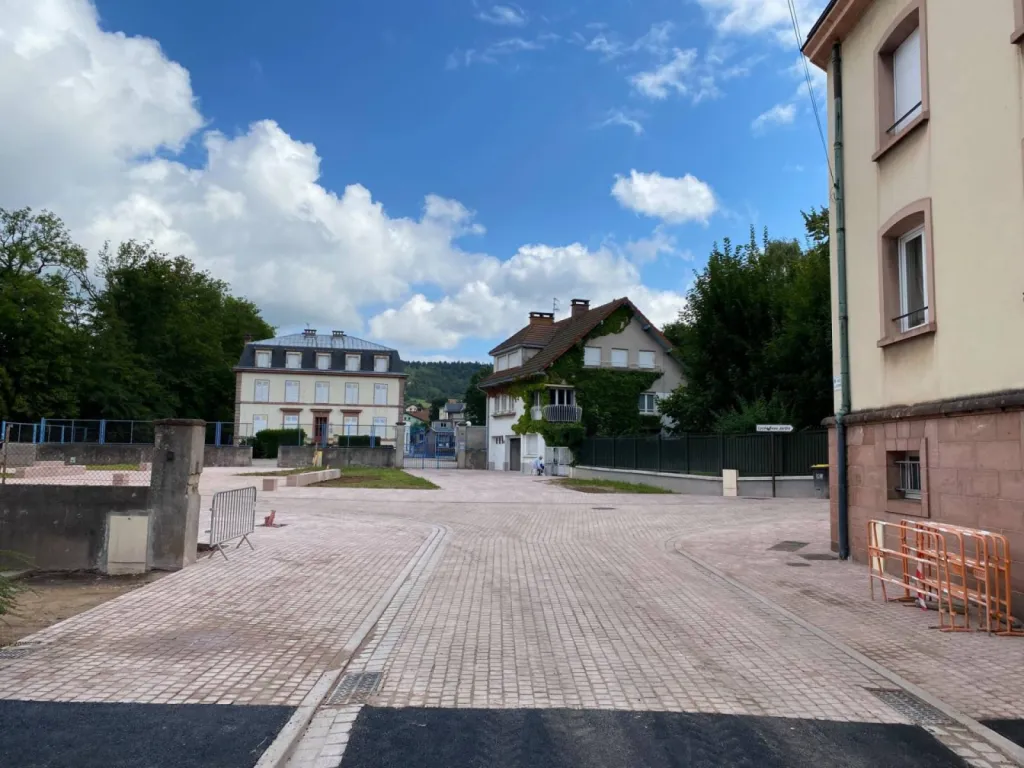 Pose de pavé granit pour voie d'accès à Strasbourg CLK 