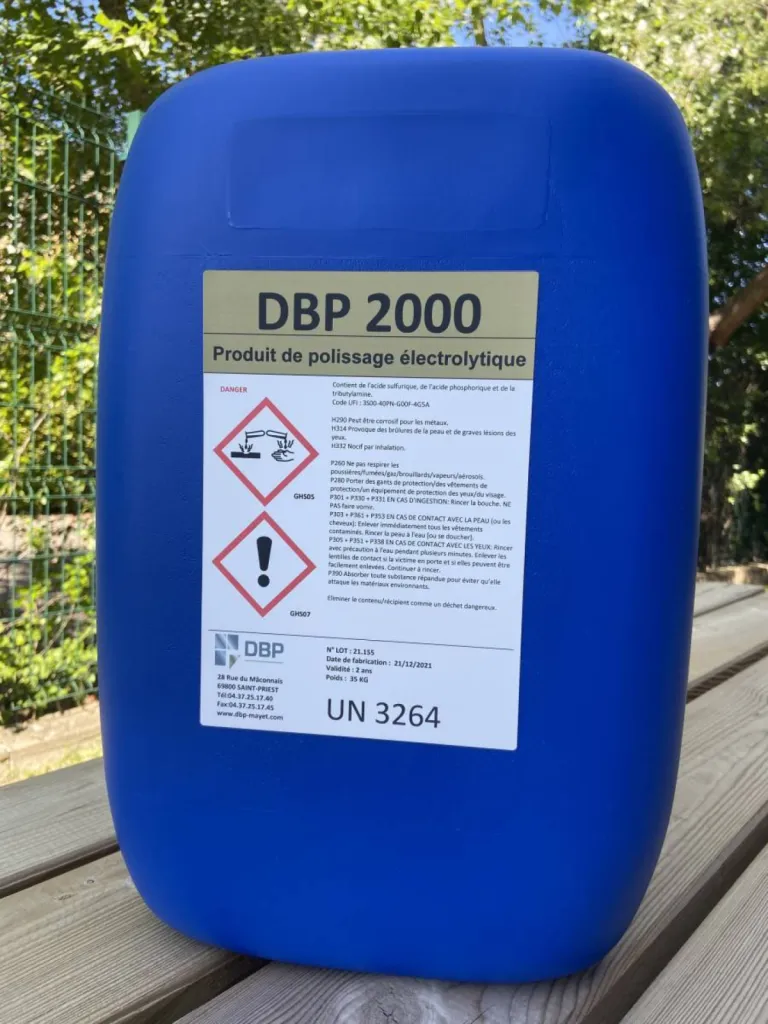 DBP 2000 - Produit électrolytes de polissage pour les surfaces en acier inoxydable - Aisne (02)