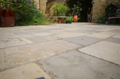 Pierre de Saint-Germain : pierre marbrière aux nuances beige et blanc cassé