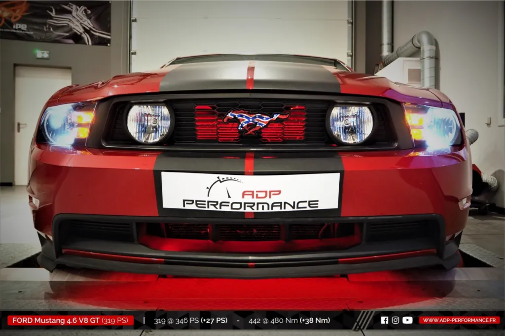 Reprogrammation moteur Aix en Provence - Ford Mustang GT 4.6 V8 319cv - ADP Performance