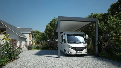 Installation carport camping car en aluminium sur Andernos par Aquit'M