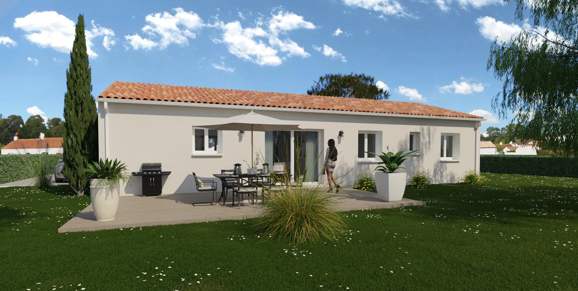 Maison droite de 100 m² avec garage de 15 m²