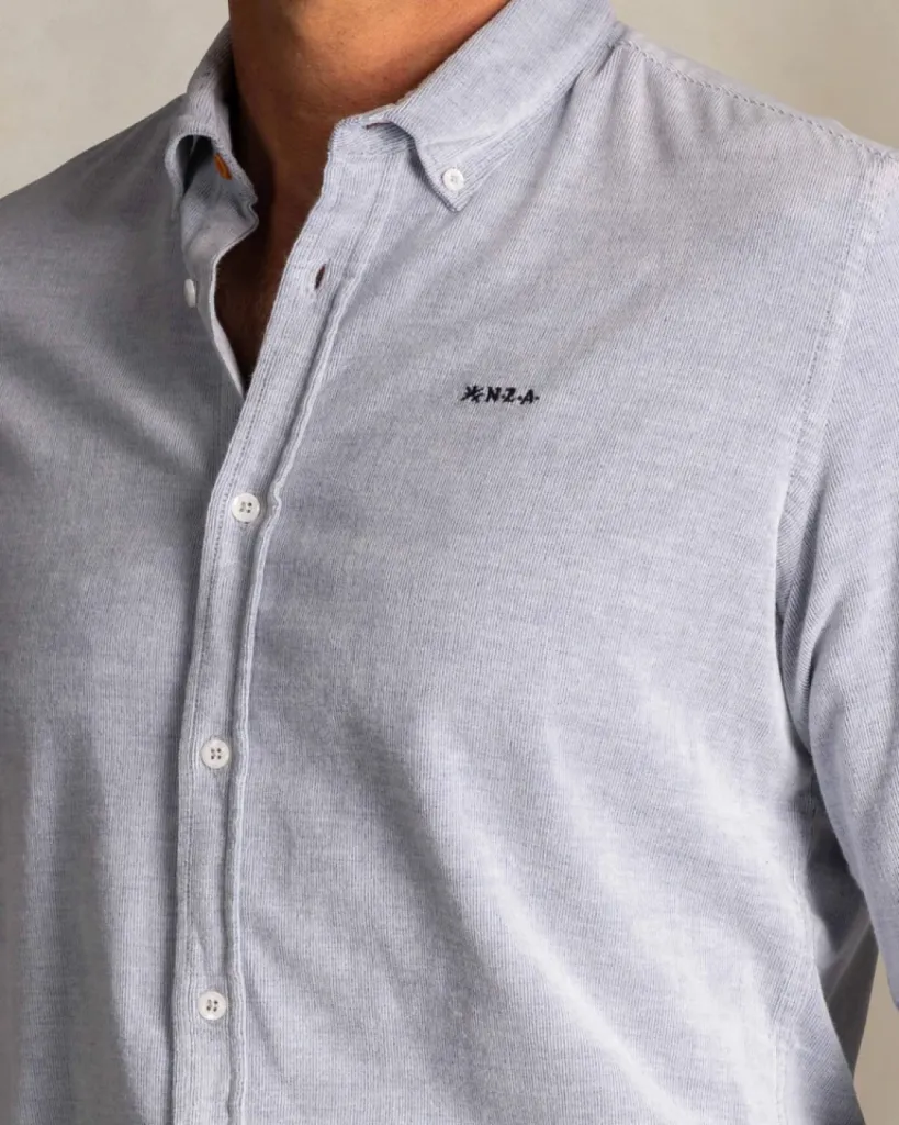 Chemise bleu en coton stretch