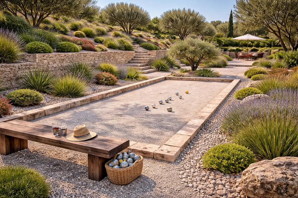 Création d’espaces de vie extérieurs dans un jardin méditerranéen