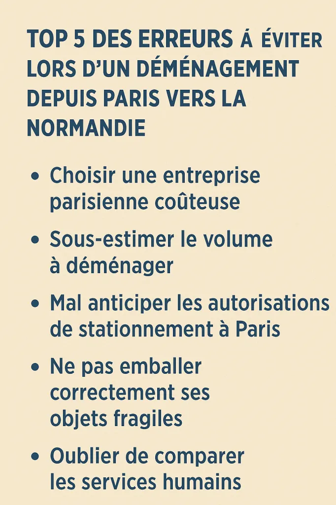 5 erreurs du déménagement à éviter