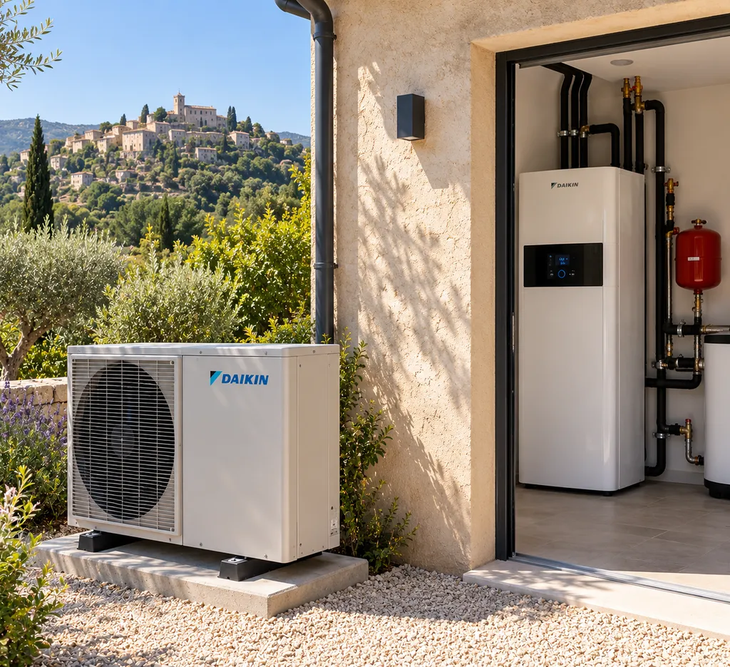 Installation d’une pompe à chaleur air/eau basse température avec radiateurs adaptés à Apt dans le Vaucluse
