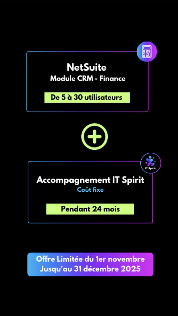 Offre Exclusive NetSuite ERP & CRM & Finance – IT Spirit
