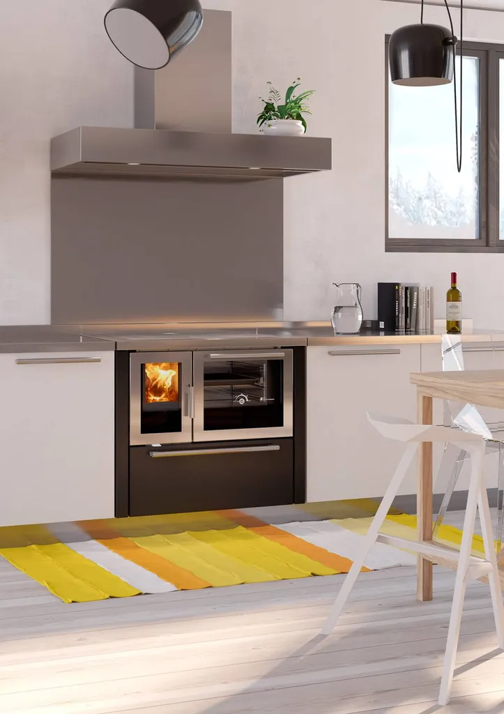 Cuisinière moderne alimentation bois avec four - CLASSICA F90