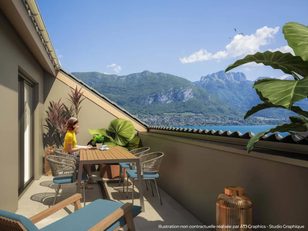 Appartement T3 duplex au bord du lac d'Annecy au sein d'une copropriété réhabilitée et rénovée à Sévrier proche d'Annecy