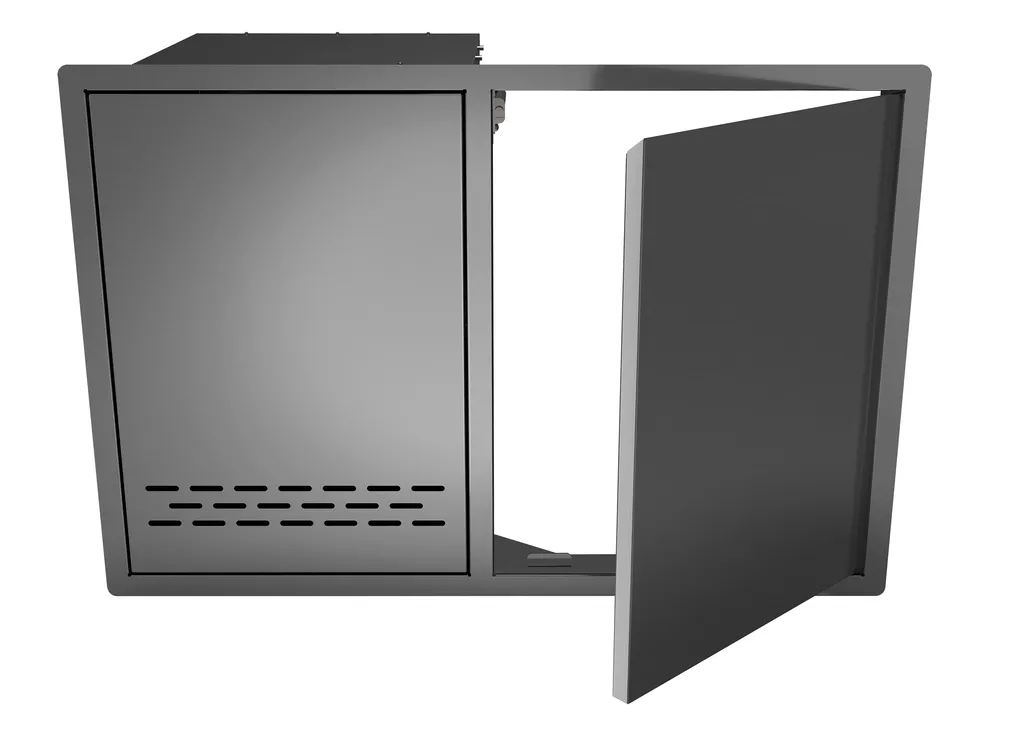 Tiroir pour bouteuille de gaz ou poubelle et un porte simple en acier inoxydable