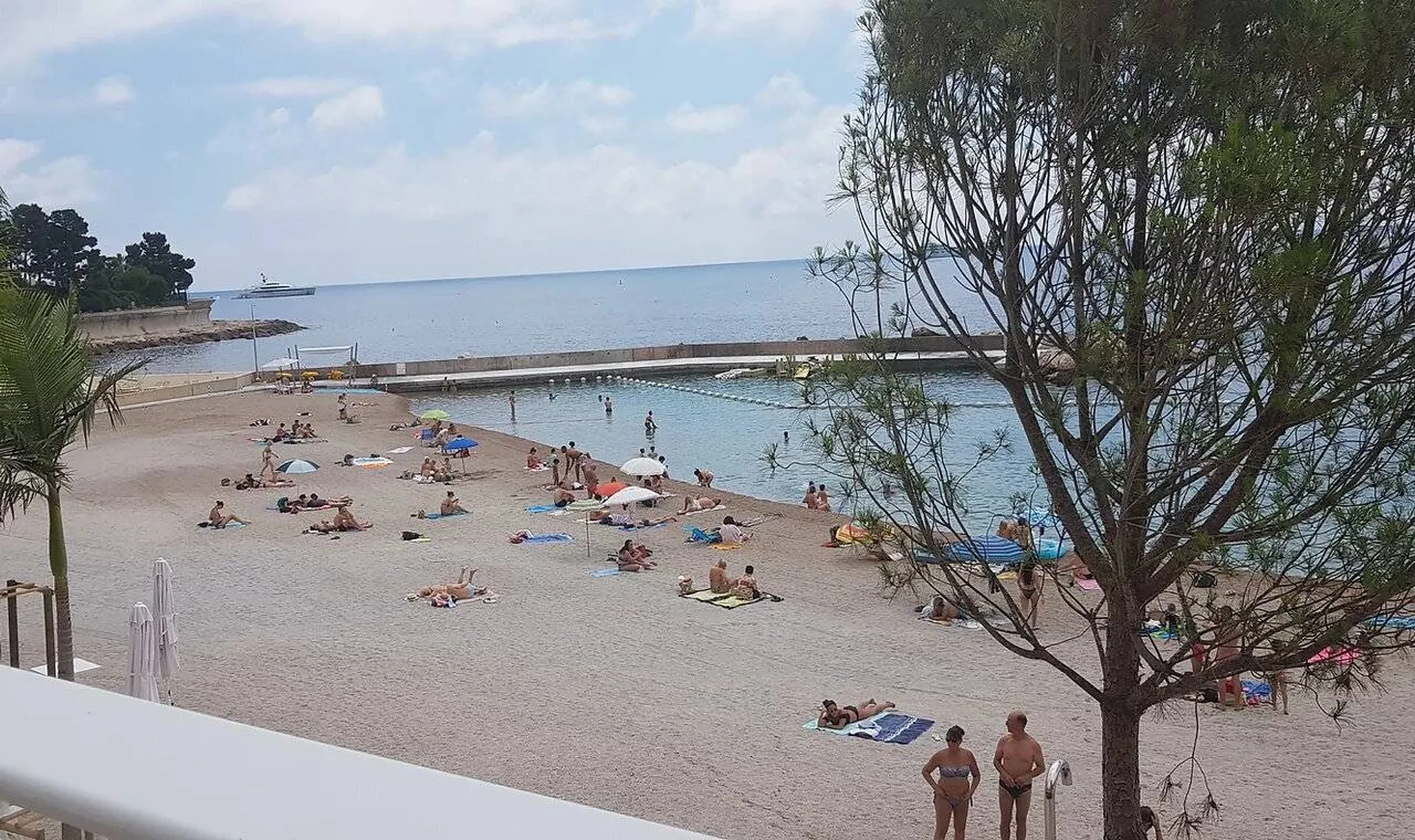 Vue sur la plage et les plantations à Monaco