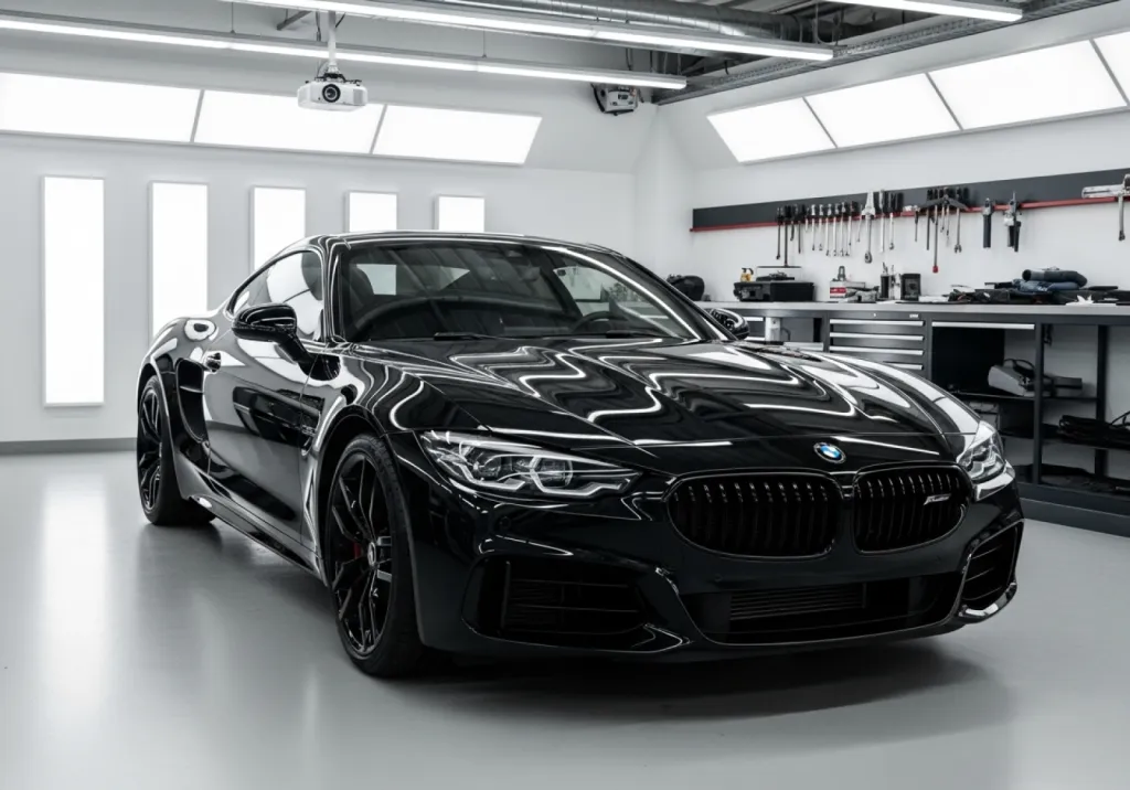 Rénovation carrosserie complète et traitement céramique brillance miroir sur berline à Antibes, atelier Liberali Rénovation carrosserie complète et traitement céramique brillance miroir sur berline à Antibes, atelier Liberali