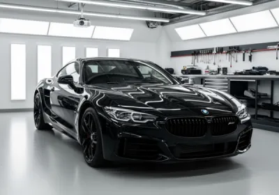 Rénovation carrosserie complète et traitement céramique brillance miroir sur berline à Antibes, atelier Liberali