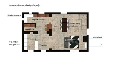 Accompagnement dans la rénovation d’une maison avec cuisine, salon, buanderie sur Marseille avec architecte d’intérieur