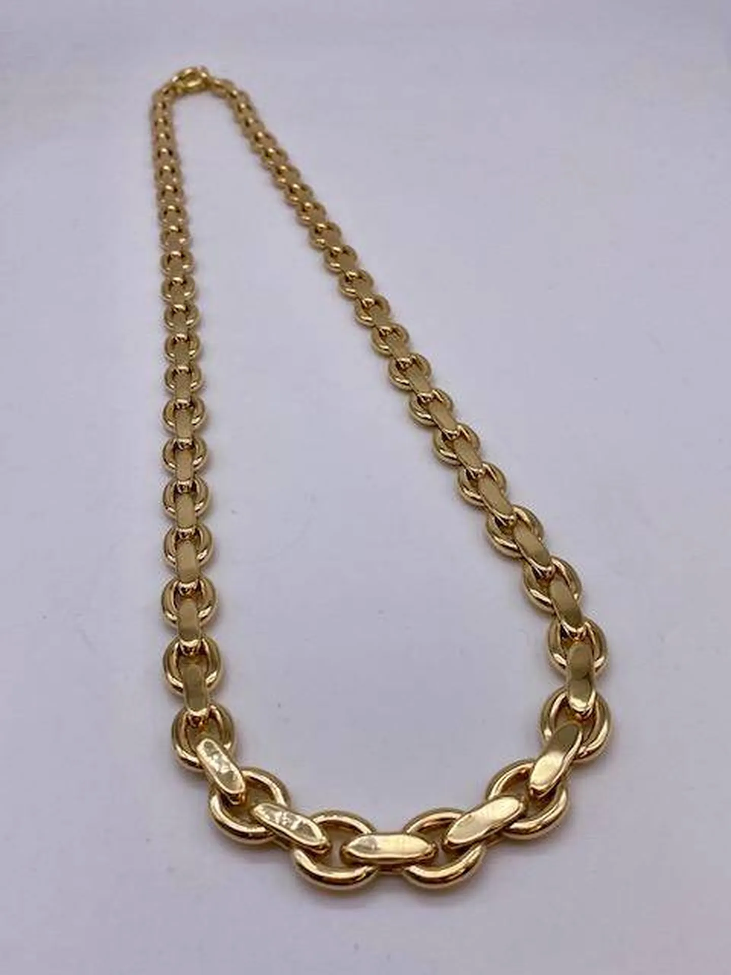 Collier or 750/1000ème maille ovale et barrette occasion Or Ligne Biscarrosse Bassin d'Arcachon