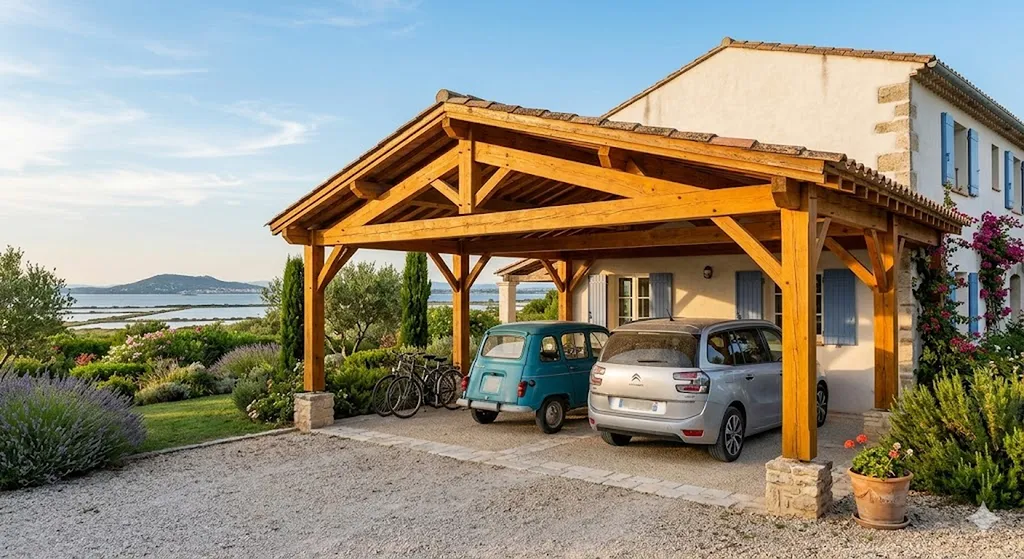 Abri 2 voiture Vic-la-Gardiole à côté du Bassin de Thau.