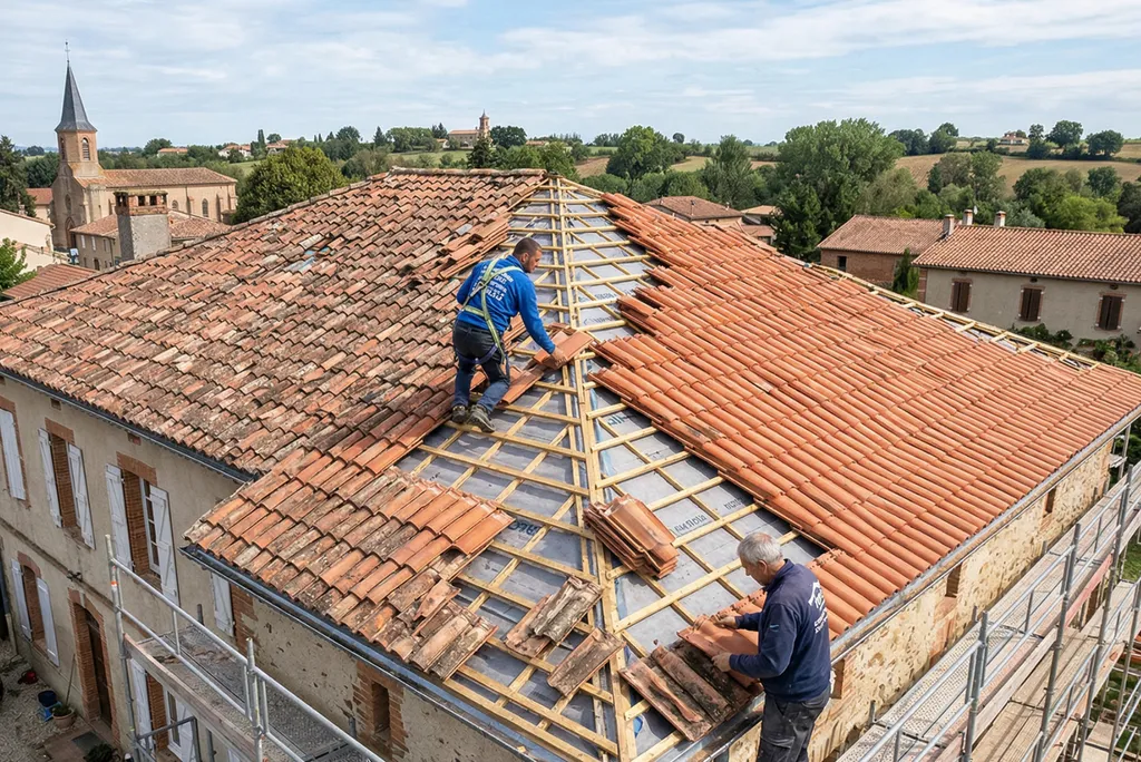 artisan pour rénovation complète de toiture en terre cuite à Seysses 31600 en Haute Garonne en Occitanie