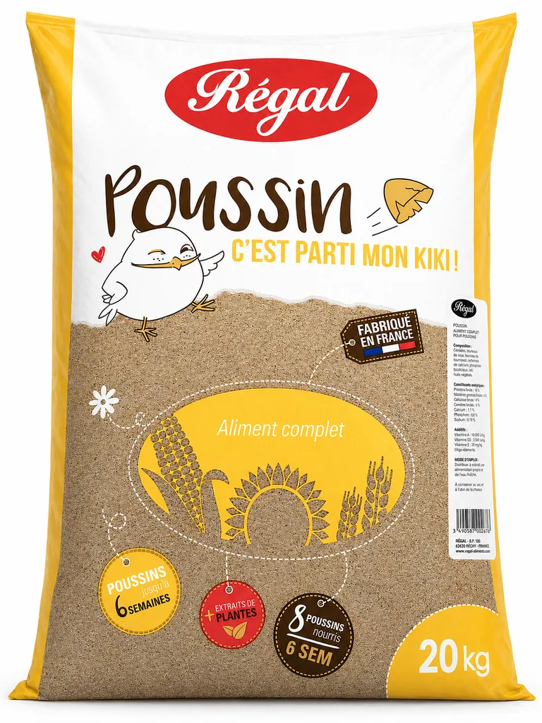 Aliment poussin Régal – nutrition complète pour une croissance saine et un bon démarrage