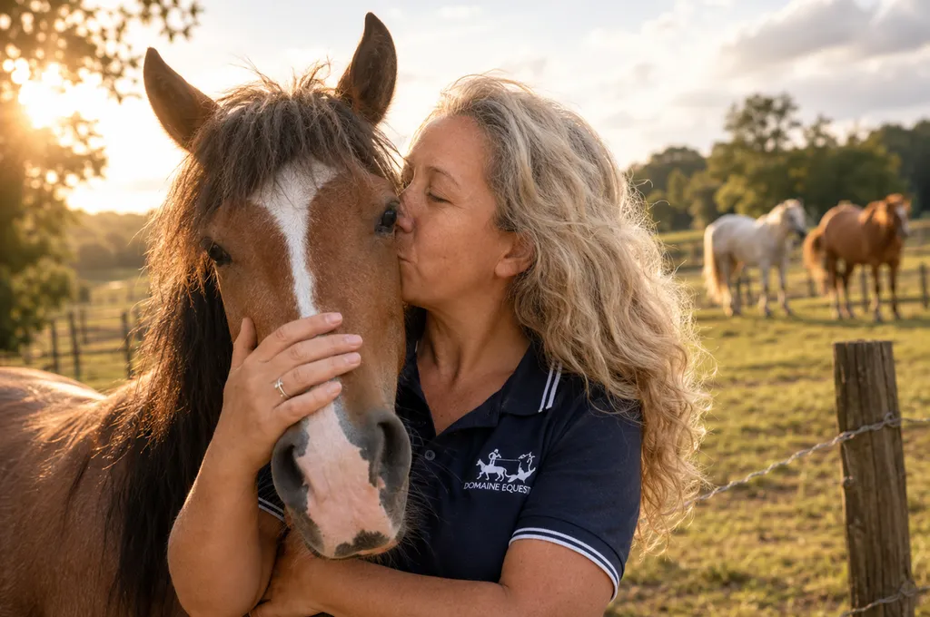Valérie Guillet accompagne un poney et sa propriétaire à Tours avec la méthode Les Lagons de l'Âme