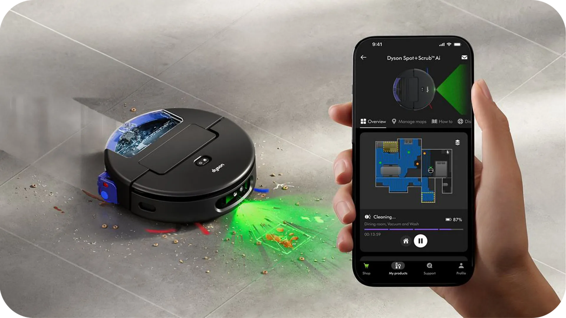 Aspirateur robot laveur Dyson Spot+Scrub, Dyson