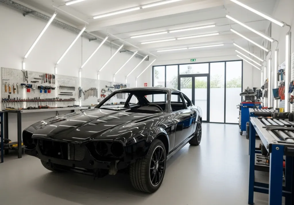 Débosselage sans peinture et redressage de châssis sur berline haut de gamme près d’Antibes, carrosserie Liberali Débosselage sans peinture et redressage de châssis sur berline haut de gamme près d’Antibes, carrosserie Liberali