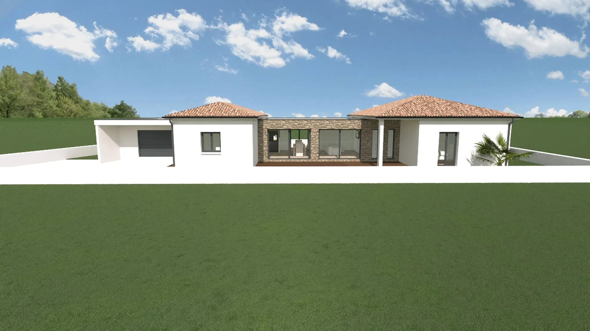 Maison contemporaine de plain pied pour un projet client à Plaisance du Touch 