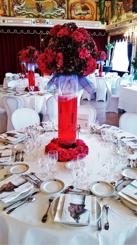 Centre de table roses rouges