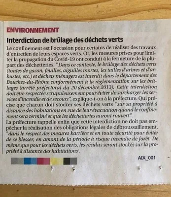 Brulage de déchets verts PACA RECYCLAGE
