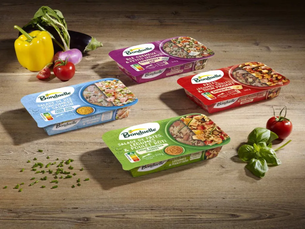 photographe culinaire pour Bonduelle à Lyon photo de la gamme soit 4 références de salade en barquette