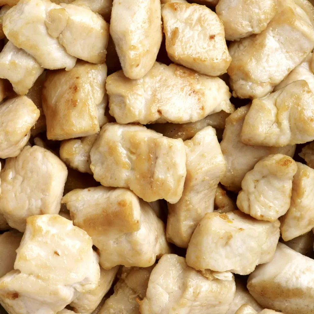 photographe pour l'industrie agroalimentaire close-up macro ingrédient morceaux de poulet