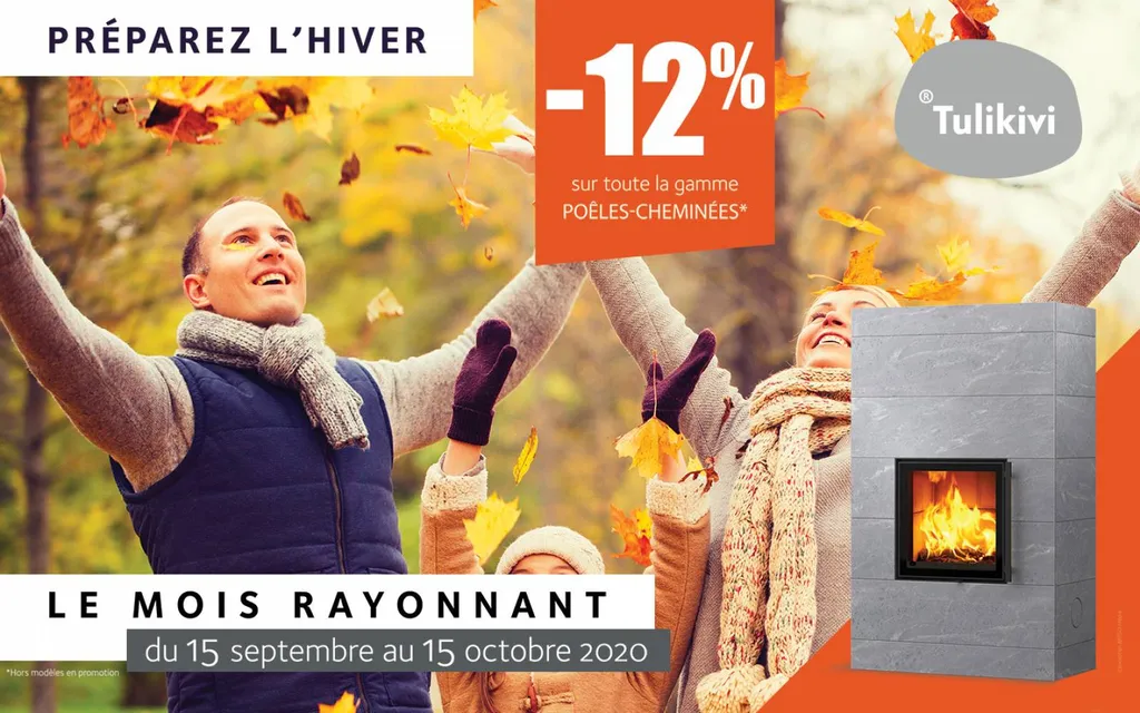 Le mois rayonnant Tulikivi promotions sur les poêle à bois et granulés Scandinave à accumulation en Gironde